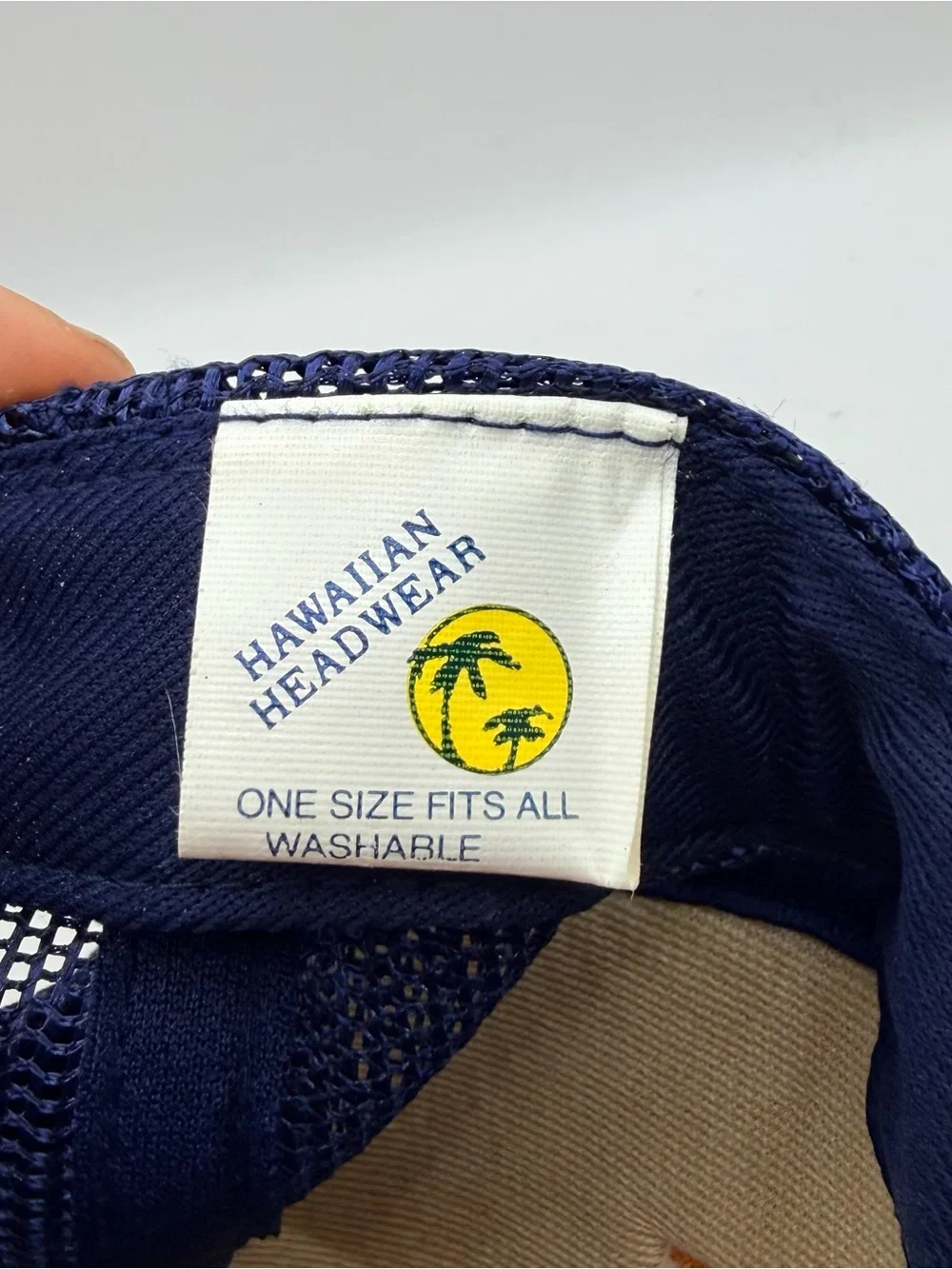 Vintage Hawaii Trucker Hat Blue/Yellow Foam Mesh Rope OSFA Hawaiian Headgear